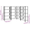 5-Layer Storage Shelves 4 pcs Blue Steel&Engineered Wood