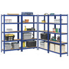 5-Layer Storage Shelves 4 pcs Blue Steel&Engineered Wood