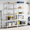 5-Layer Storage Shelves 2 pcs Silver Steel&Engineered Wood