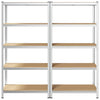5-Layer Storage Shelves 2 pcs Silver Steel&Engineered Wood
