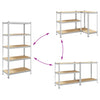 5-Layer Storage Shelves 2 pcs Silver Steel&Engineered Wood