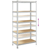 5-Layer Storage Shelves 2 pcs Silver Steel&Engineered Wood