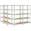 5-Layer Storage Shelves 4 pcs Silver Steel&Engineered Wood