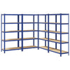 5-Layer Storage Shelves 4 pcs Blue Steel&Engineered Wood
