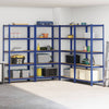 5-Layer Storage Shelves 4 pcs Blue Steel&Engineered Wood