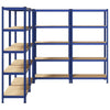 5-Layer Storage Shelves 4 pcs Blue Steel&Engineered Wood
