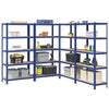 5-Layer Storage Shelves 4 pcs Blue Steel&Engineered Wood