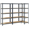 5-Layer Storage Shelves 3 pcs Anthracite Steel&Engineered Wood