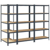 5-Layer Storage Shelves 3 pcs Anthracite Steel&Engineered Wood