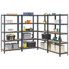 5-Layer Storage Shelves 4 pcs Anthracite Steel&Engineered Wood