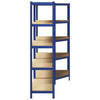 2 Piece 5-Layer Shelves Set Blue Steel&Engineered Wood