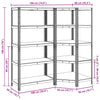 2 Piece 5-Layer Shelves Set Blue Steel&Engineered Wood