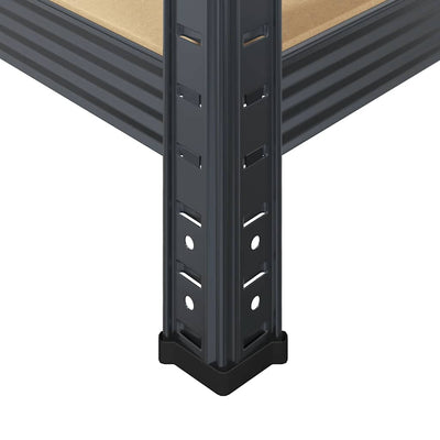 3 Piece 5-Layer Shelves Set Anthracite Steel&Engineered Wood