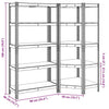 2 Piece 5-Layer Shelves Set Blue Steel&Engineered Wood