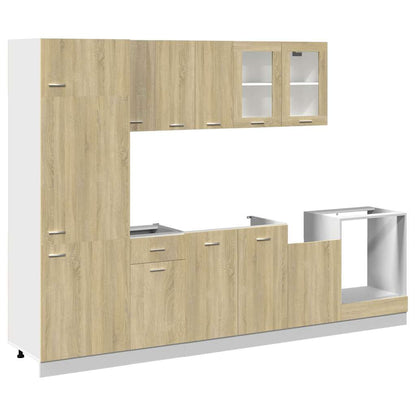 8 Piece Kitchen Cabinet Set Lyon  Sonoma Oak Engineered Wood