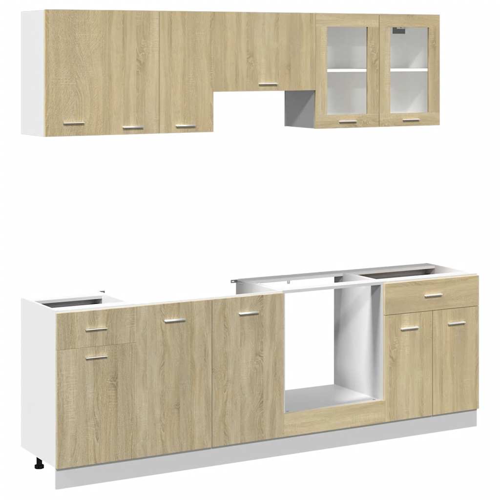 8 Piece Kitchen Cabinet Set Lyon  Sonoma Oak Engineered Wood
