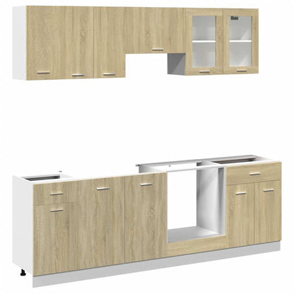8 Piece Kitchen Cabinet Set Lyon  Sonoma Oak Engineered Wood
