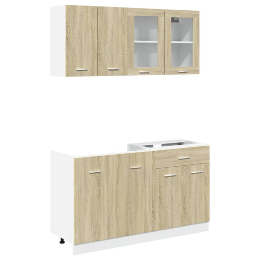 4 Piece Kitchen Cabinet Set Lyon Sonoma Oak Engineered Wood