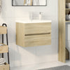 2 Piece Bathroom Furniture Set Ceramic and Engineered Wood