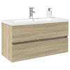 2 Piece Bathroom Furniture Set Ceramic and Engineered Wood