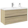 2 Piece Bathroom Furniture Set Ceramic and Engineered Wood