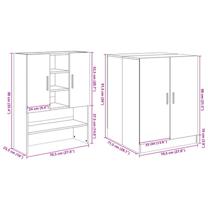 Washing Machine Cabinets 2 pcs Sonoma Oak Engineered wood