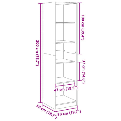 Wardrobe Sonoma Oak 50x50x200 cm Engineered Wood