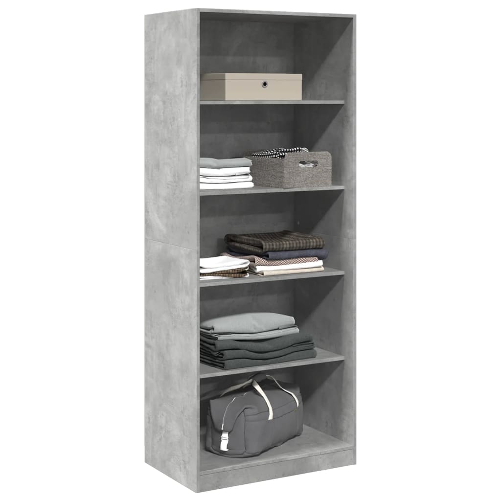 Wardrobe Concrete Grey 80x50x200 cm Engineered Wood