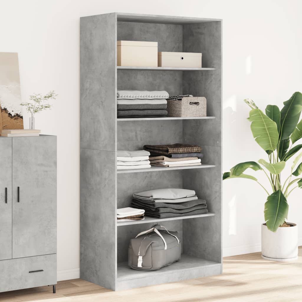 Wardrobe Concrete Grey 100x50x200 cm Engineered Wood