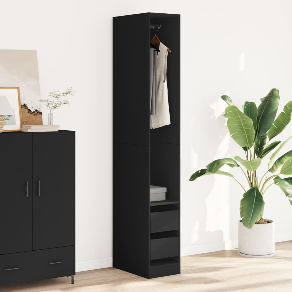 Wardrobe Black 30x50x200 cm Engineered Wood