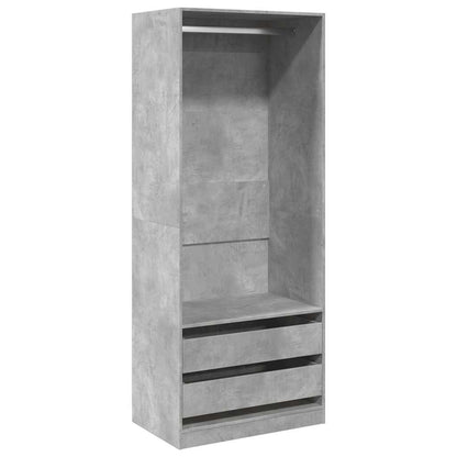 Wardrobe Concrete Grey 80x50x200 cm Engineered Wood