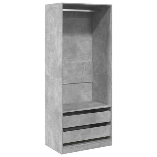 Wardrobe Concrete Grey 80x50x200 cm Engineered Wood