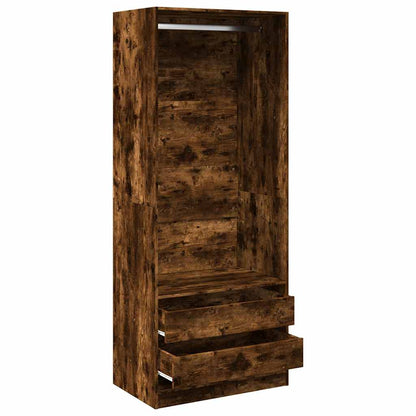 Wardrobe Smoked Oak 80x50x200 cm Engineered Wood