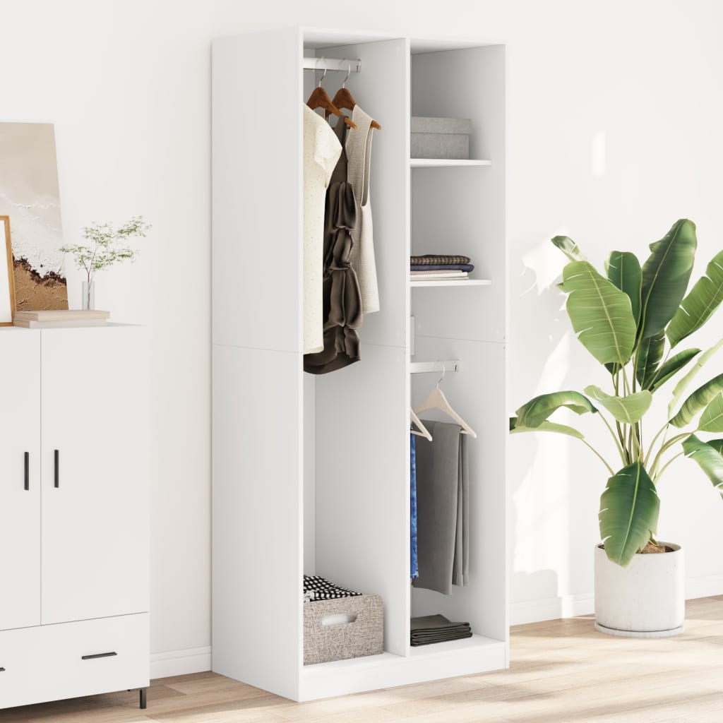 Wardrobe White 80x50x200 cm Engineered Wood