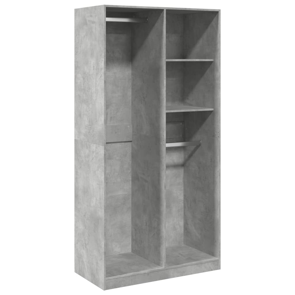 Wardrobe Concrete Grey 100x50x200 cm Engineered Wood