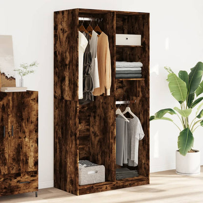 Wardrobe Smoked Oak 100x50x200 cm Engineered Wood