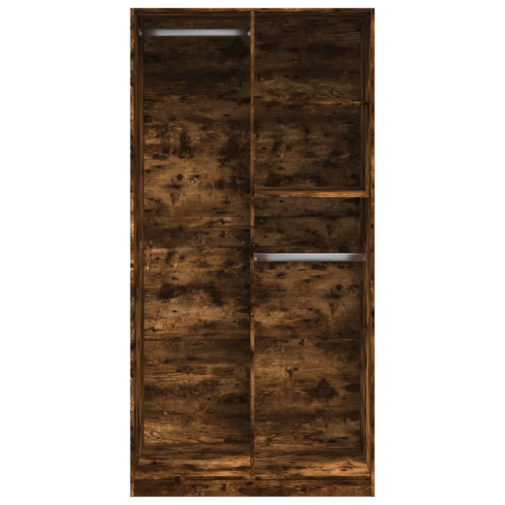 Wardrobe Smoked Oak 100x50x200 cm Engineered Wood