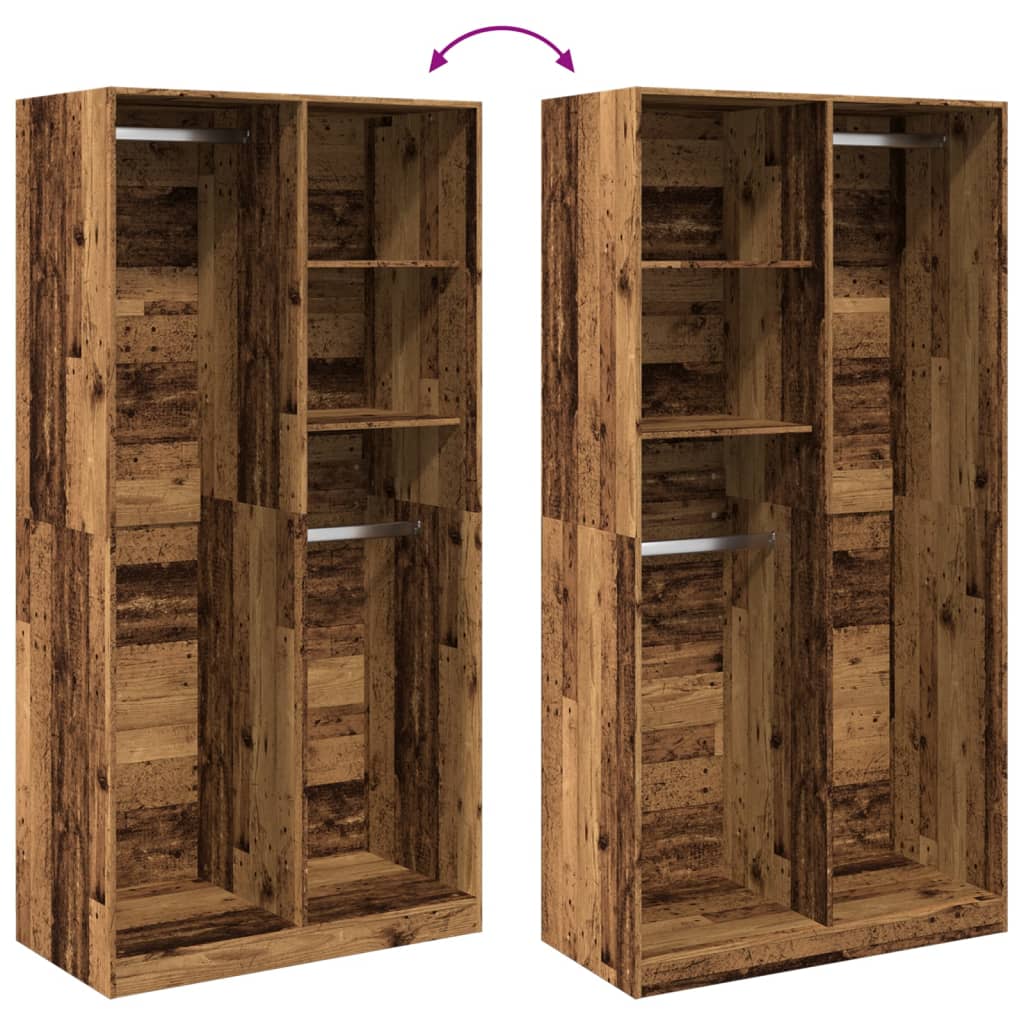 Wardrobe Old Wood 100x50x200 cm Engineered Wood