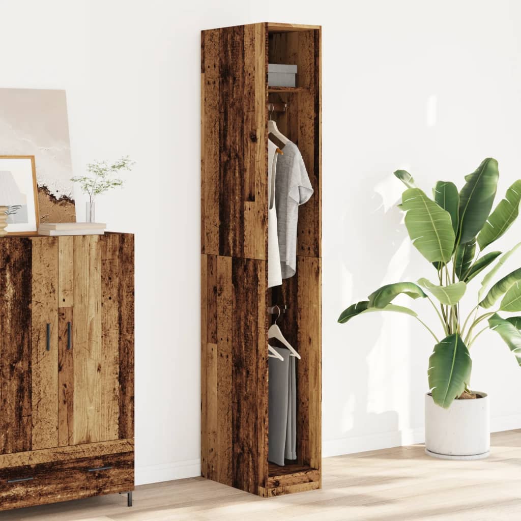 Wardrobe Old Wood 30x50x200 cm Engineered Wood