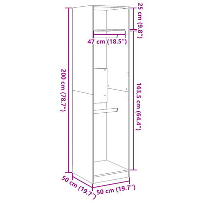 Wardrobe Black 50x50x200 cm Engineered Wood