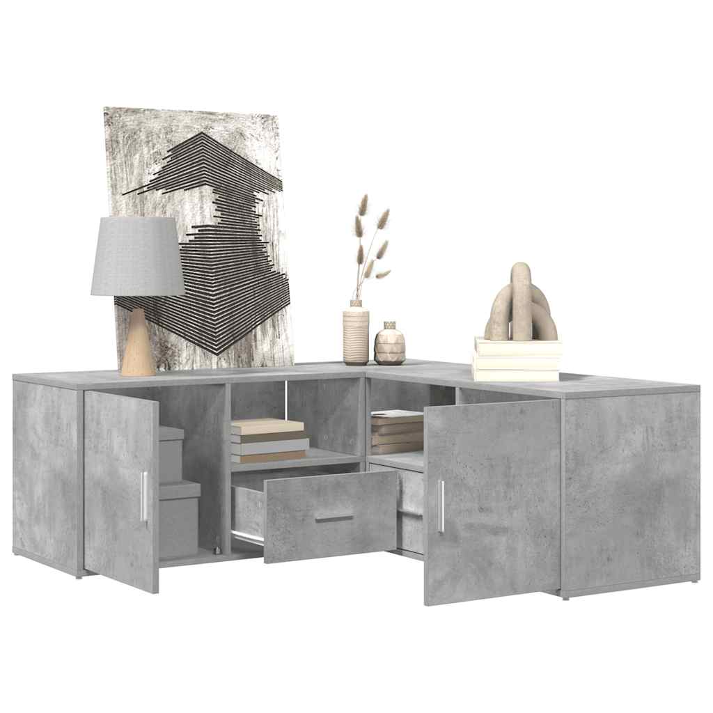 Corner Cabinet Concrete Grey 200x40x45 cm Engineered Wood