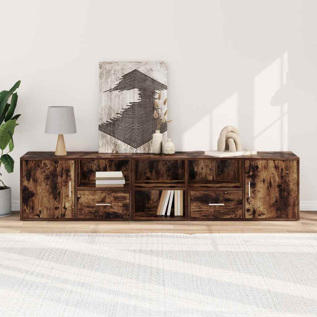 Corner Cabinet Smoked Oak 200x40x45 cm Engineered Wood