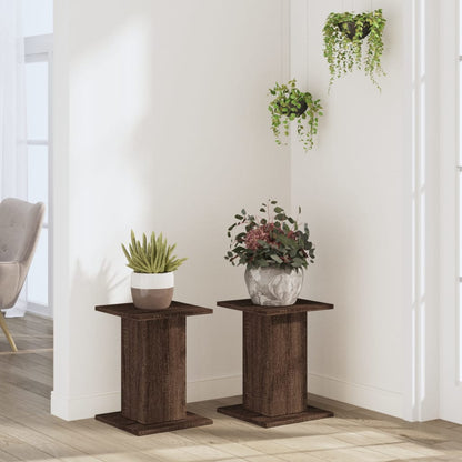 Plant Stands 2 pcs Brown Oak 30x30x40 cm Engineered Wood