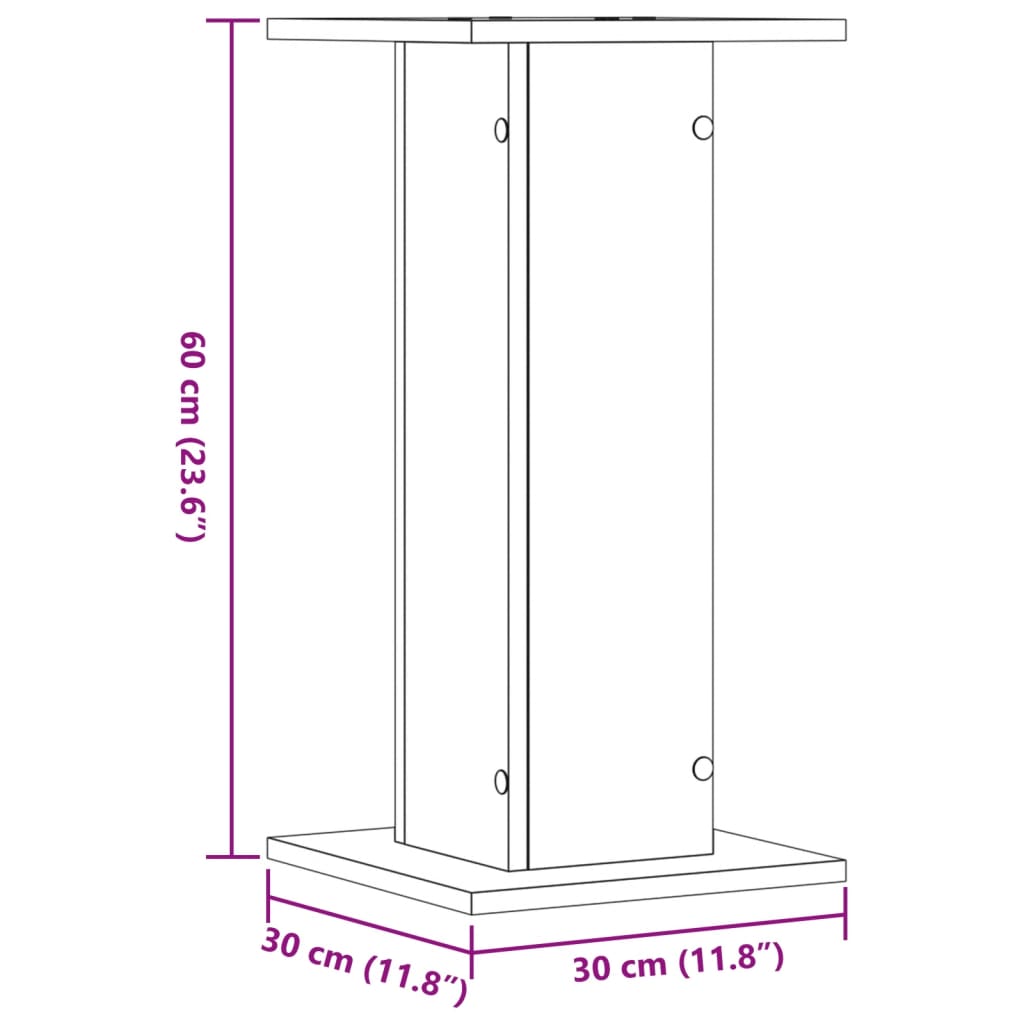 Plant Stands 2 pcs Old Wood 30x30x60 cm Engineered Wood