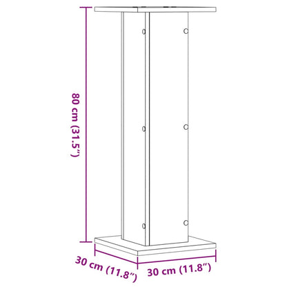 Plant Stands 2 pcs Black 30x30x80 cm Engineered Wood