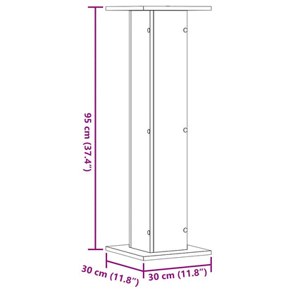 Plant Stands 2 pcs Concrete Grey 30x30x95 cm Engineered Wood