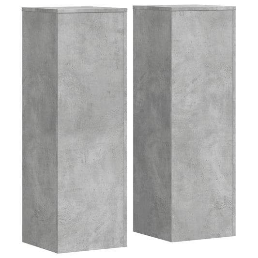 Plant Stand 2 pcs Concrete Grey 33 x 33 x 100 cm