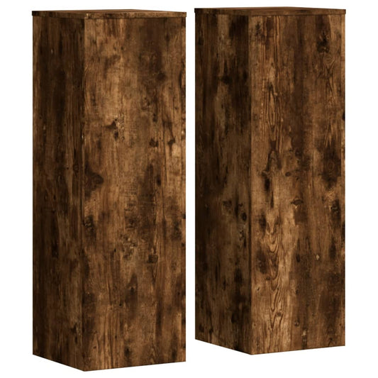 Plant Stand 2 pcs Smoked Oak 33 x 33 x 100 cm Engineered Wood