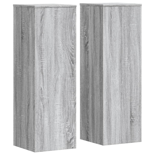 Plant Stand 2 pcs Grey Sonoma 33 x 33 x 100 cm Engineered Wood