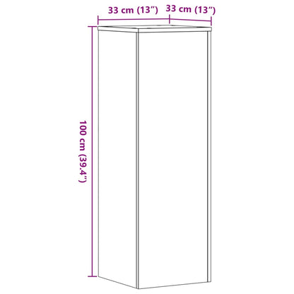 Plant Stands 2 pcs Old Wood 33x33x100 cm Engineered Wood